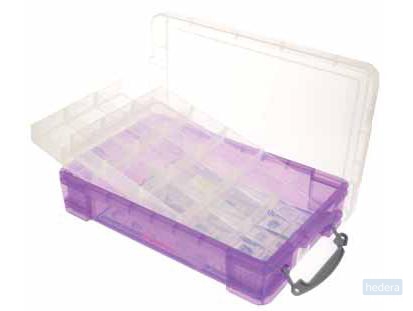 Really Useful boxes gekleurde transparante opbergd paars