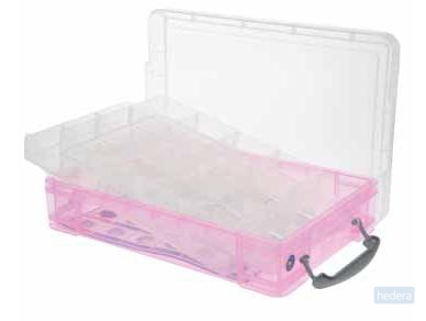 Really Useful boxes gekleurde transparante opbergd roze