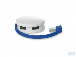 2.0 USB hub met verlengsnoer Roundhub, royal blauw