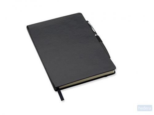 A5 notitieboekje met balpen Notaplus, zwart