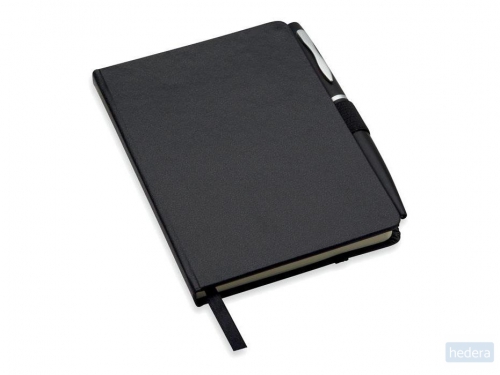 A6 notitieboekje met balpen Notalux, zwart