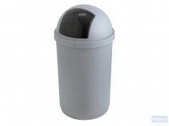 Afvalbak Bulletbin Push 50 liter, Zilver/Zwart