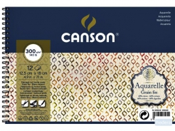 Aquarelblok Canson 12.5x18cm 12V 300gr fijn spiraal