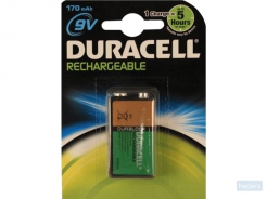 Duracell oplaadbare batterij 9V, op blister