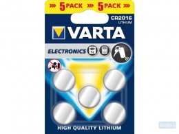 Battery Varta button cell CR2016 lithium blister à 5 piece