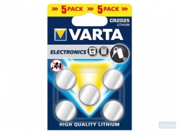 Battery Varta button cell CR2025 lithium blister à 5 piece