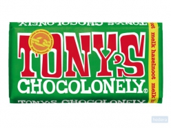 Chocolade Tony's Chocolonely melk hazelnoot 180 gram, 1 stuk