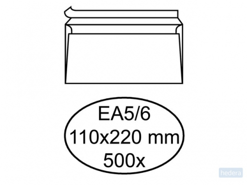 Envelop Hermes bank EA5/6 110x220mm zelfklevend wit doos à 500 stuks