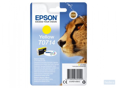 Epson Singlepack Yellow T0714 DURABrite Ultra Ink (C13T07144022)