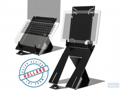 R-Go Tools R-Go Riser Duo, Tablet en Laptopstandaard, verstelbaar, zwart (RGORIDUOBL)