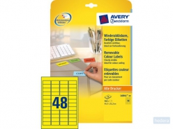 Etiket Avery L6041-20 45.7x21.2mm geel 960stuks