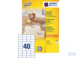 Etiket Avery Zweckform 3651 52.5x29.7mm wit 4000stuks