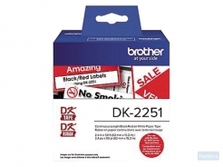 Brother DK-22251 labelprinter-tape Zwart en rood op wit (DK-22251)