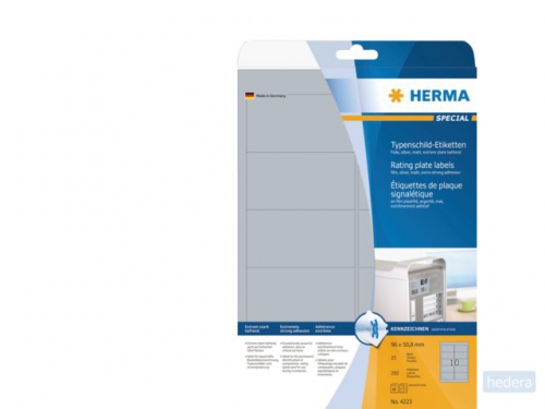 Etiket Herma 4223 96x50.8mm zilver 250stuks