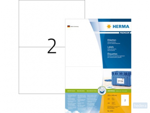 Etiket Herma 4282 210x148mm A5 premium wit 200stuks