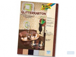 Folia Glitterkarton Classic (koper, zilver, zwart, champagnekleur en brons)