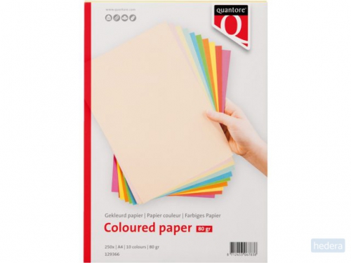 Gekleurd papier Quantore A4 80gr 10 kleuren 250vel