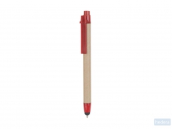 Gerecycled kartonnen touch pen Recytouch, rood