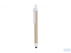 Gerecycled kartonnen touch pen Recytouch, wit