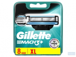 Gillette Mach3+ Scheermesjes Voor Mannen 8 Navulmesjes, -