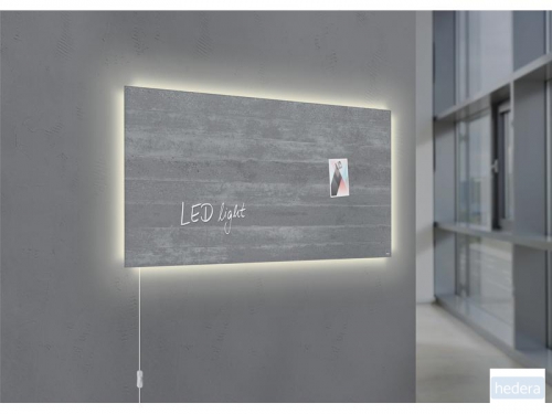 glasmagneetbord Sigel Artverum LED 910x460x15 betondesign