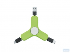 Handspinner met USB Spincable, limoen
