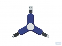 Handspinner met USB Spincable, royal blauw