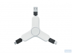Handspinner met USB Spincable, wit