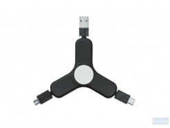 Handspinner met USB Spincable, zwart