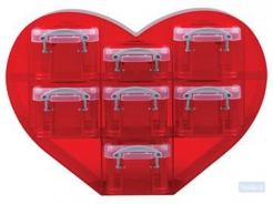 Hartvormige opbergdoos RUB inhoud: rode dozen
