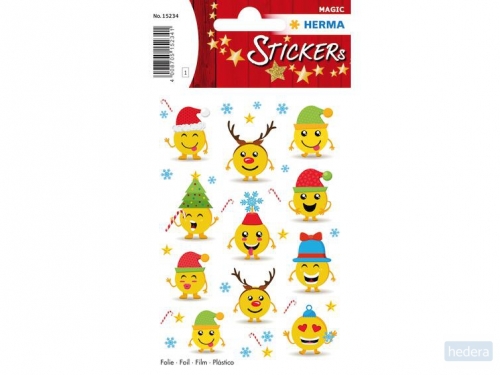 Herma 15234 Stickers kerstmis emoji, folie
