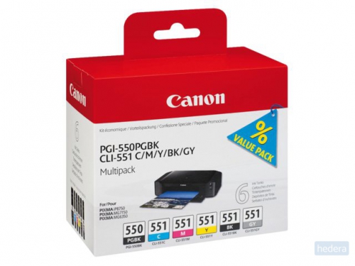 Canon 6496B005 inktcartridge 6 stuk(s) Origineel Foto zwart, Foto cyaan, Foto grijs, Foto magenta, Zwart, Fotogeel (6496B005)