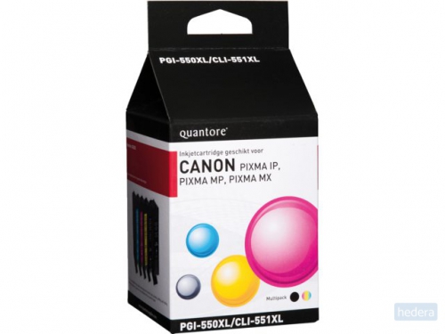 Inktcartridge Quantore alternatief tbv Canon PGI-550XL CLI-551XL zwart   4 kleuren