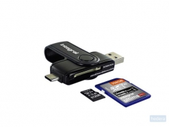 Kaartlezer Integral SD   Micro SD naar 3.1 USB-C USB-A