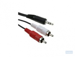 Kabel Icidu audio mini jack to 2xRCA M/MM 2meter zwart