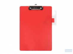 Klembord Quantore A4 staand PVC rood met 100mm klem   penlus