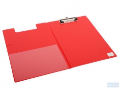 Klembordmap Quantore A4 staand PVC rood met 100mm klem   penlus