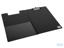 Klembordmap Quantore A4 staand PVC zwart met 100mm klem   penlus