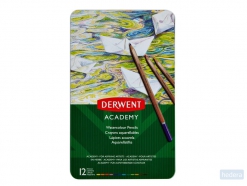 Kleurpotloden Derwent Academy aquarel blik à 12 stuks assorti