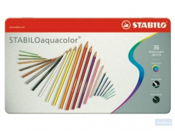 STABILOaquacolor kleurpotlood, metalen doos van 36 stuks in geassorteerde kleuren