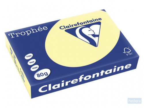 Clairefontaine TrophÃ©e Pastel A4, 80 g, 500 vel, kanariegeel