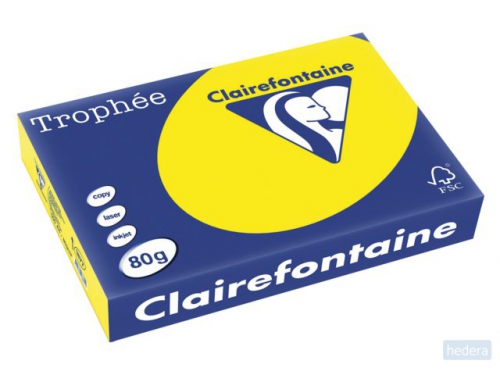 Clairefontaine TrophÃ©e Intens A4, 80 g, 500 vel, zonnegeel