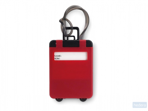 Kunststof bagagelabel Traveller, rood