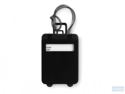 Kunststof bagagelabel Traveller, zwart