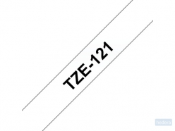 Labeltape Brother P-touch TZE121 9mm zwart op transparant