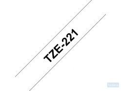 Labeltape Brother P-touch TZE221 9mm zwart op wit