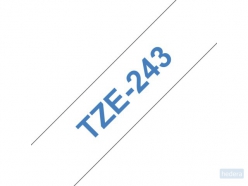 Brother TZE-243 labelprinter-tape Blauw op wit (TZE-243)