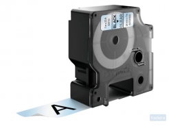 Dymo D1 tape 24 mm, transparant op zwart