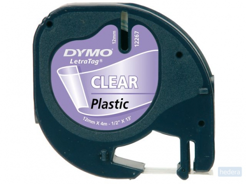 Dymo LetraTAG plastic tape 12 mm, transparant