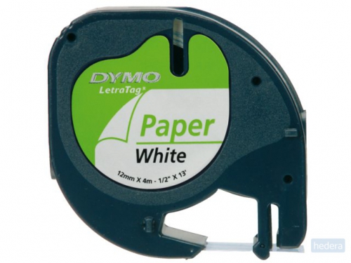 Dymo LetraTAG tape 12 mm, papier wit